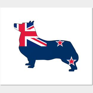 Swedish Vallhund New Zealand Flag Filled Posters and Art